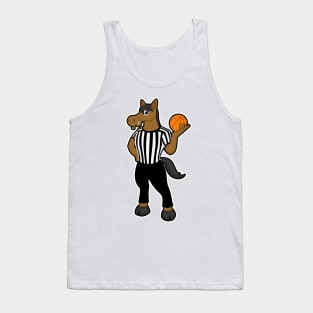 Horse as Referee with Basketball & Whistle Tank Top